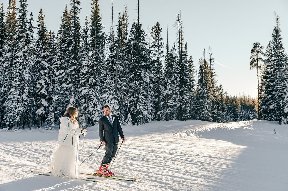 Colorado ski elopement wedding