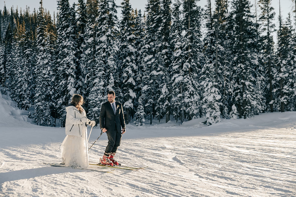Colorado ski elopement wedding