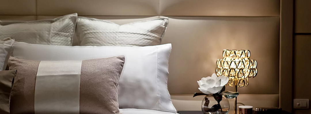 Elegant bed and nightstand