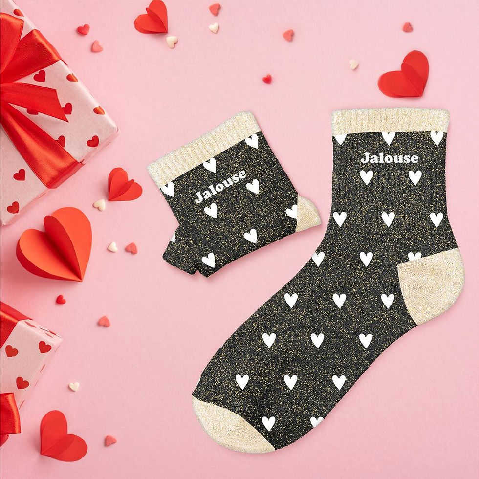 Miniatura: Chaussette à paillettes cœur jalouse 