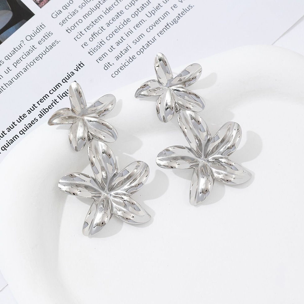 Miniatura: Boucle d’oreille en acier inoxydable fleur de lys