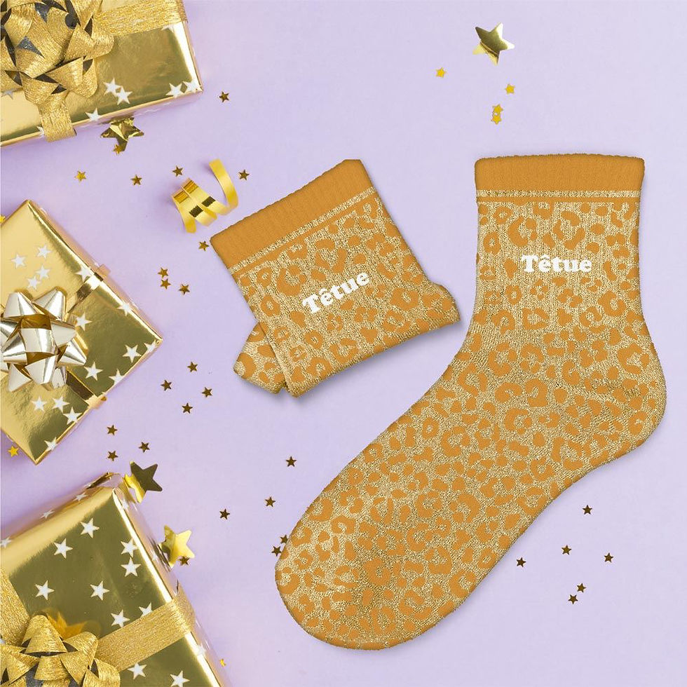 Miniature : Chaussettes à paillettes léopard têtue