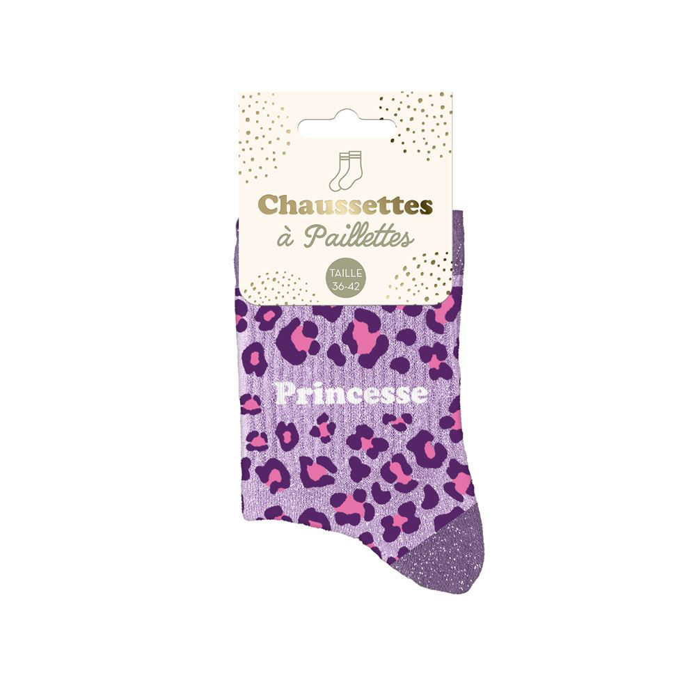Chaussettes à paillettes léopard princesse 