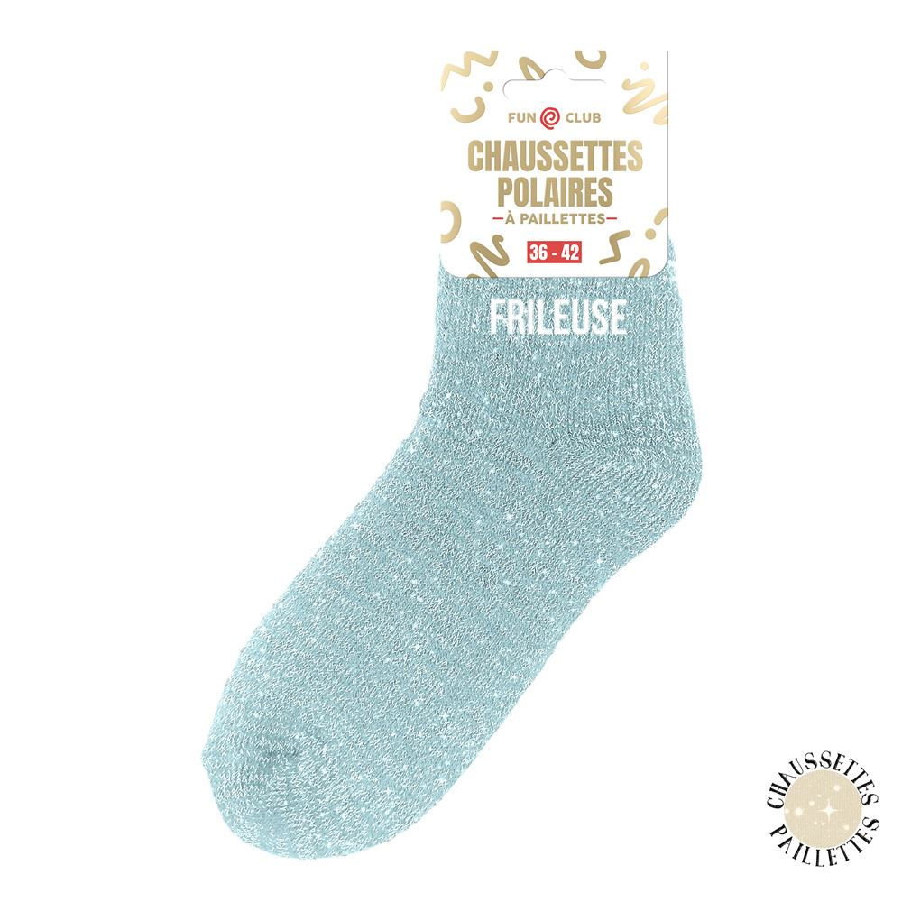 Chaussettes à paillettes polaire, frileuse