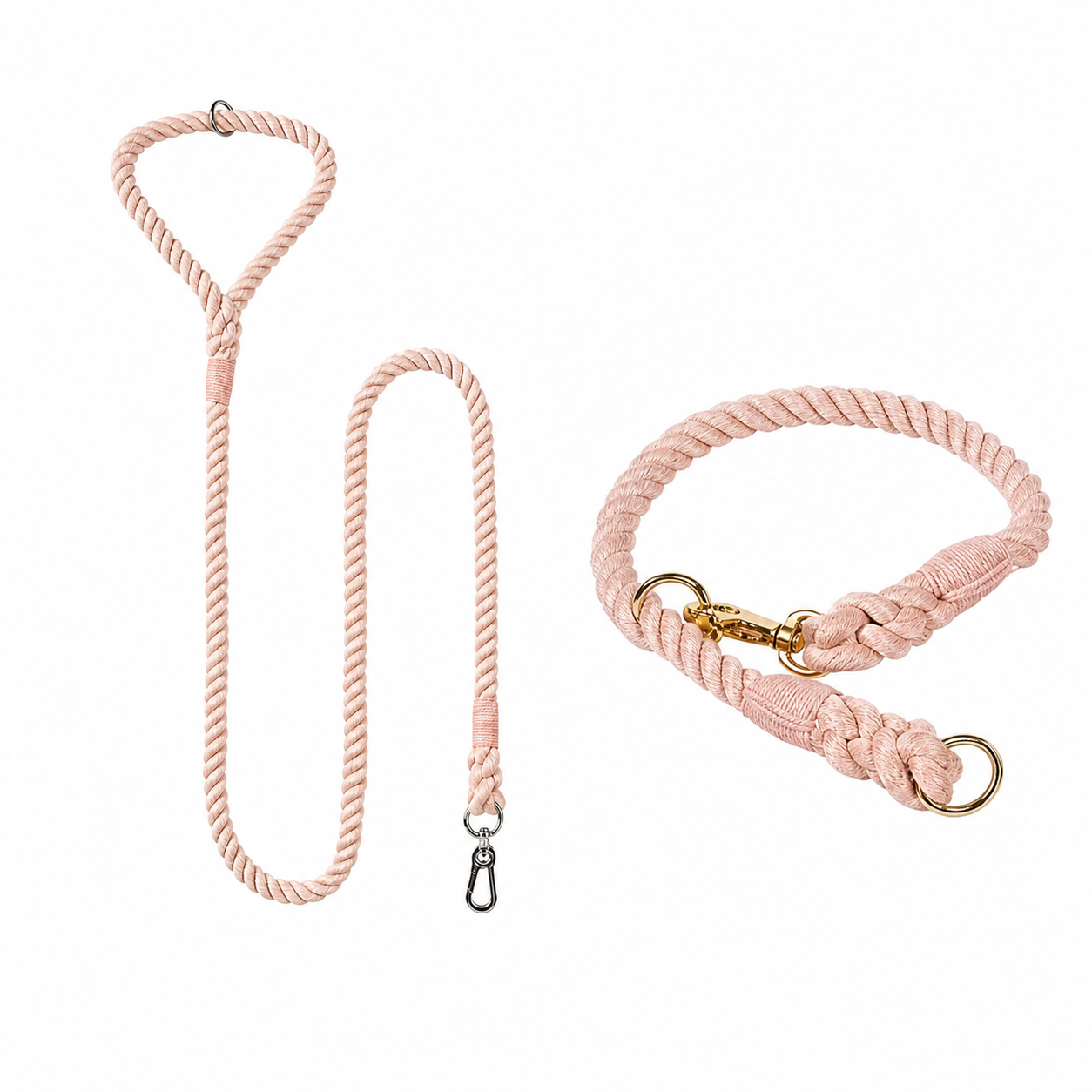Hundeleinen- und Halsband-Set – Cotton Coral