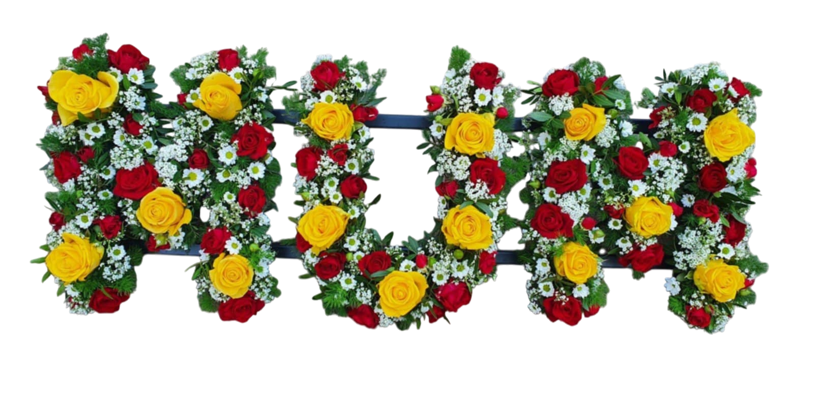 “MUM” Letters Floral Tribute – Loose Style