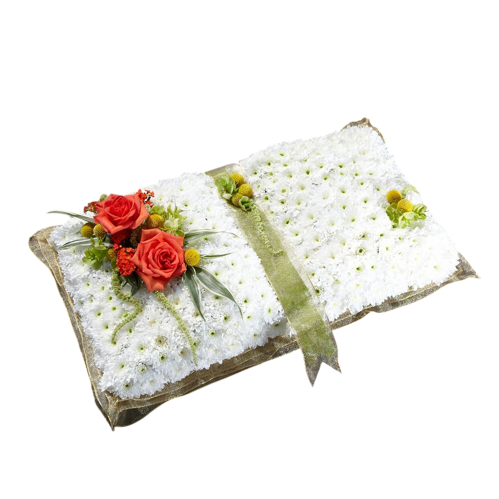 Open book funeral tribute