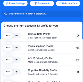 Accessibe ADA Settings Panel