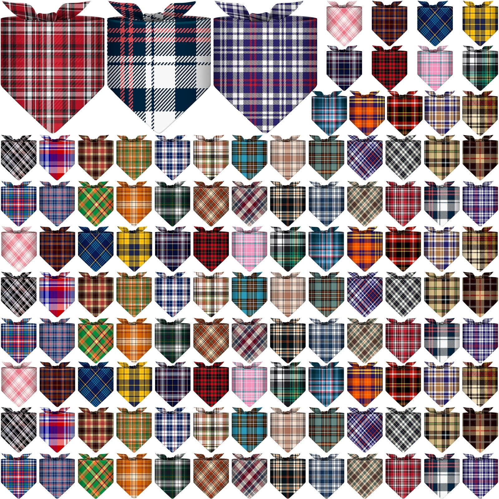 30PCS Dog Bandana Washable Dogs Cotton Bandanas Scarf For Small Dog Cat Puppy Bi