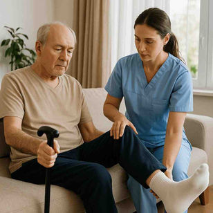 Physio session for Patient after knee surgery