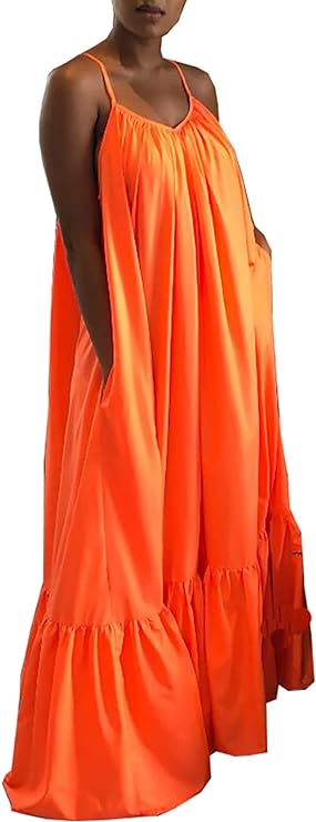 orange plus size sundress