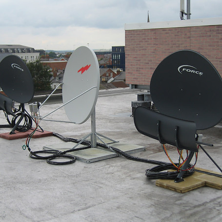 Satellite dishes on roof