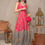 Thumbnail: Hot pink and sterling grey Anarkali gown