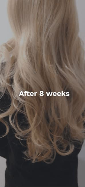 Hair after using products for 8 weeks
