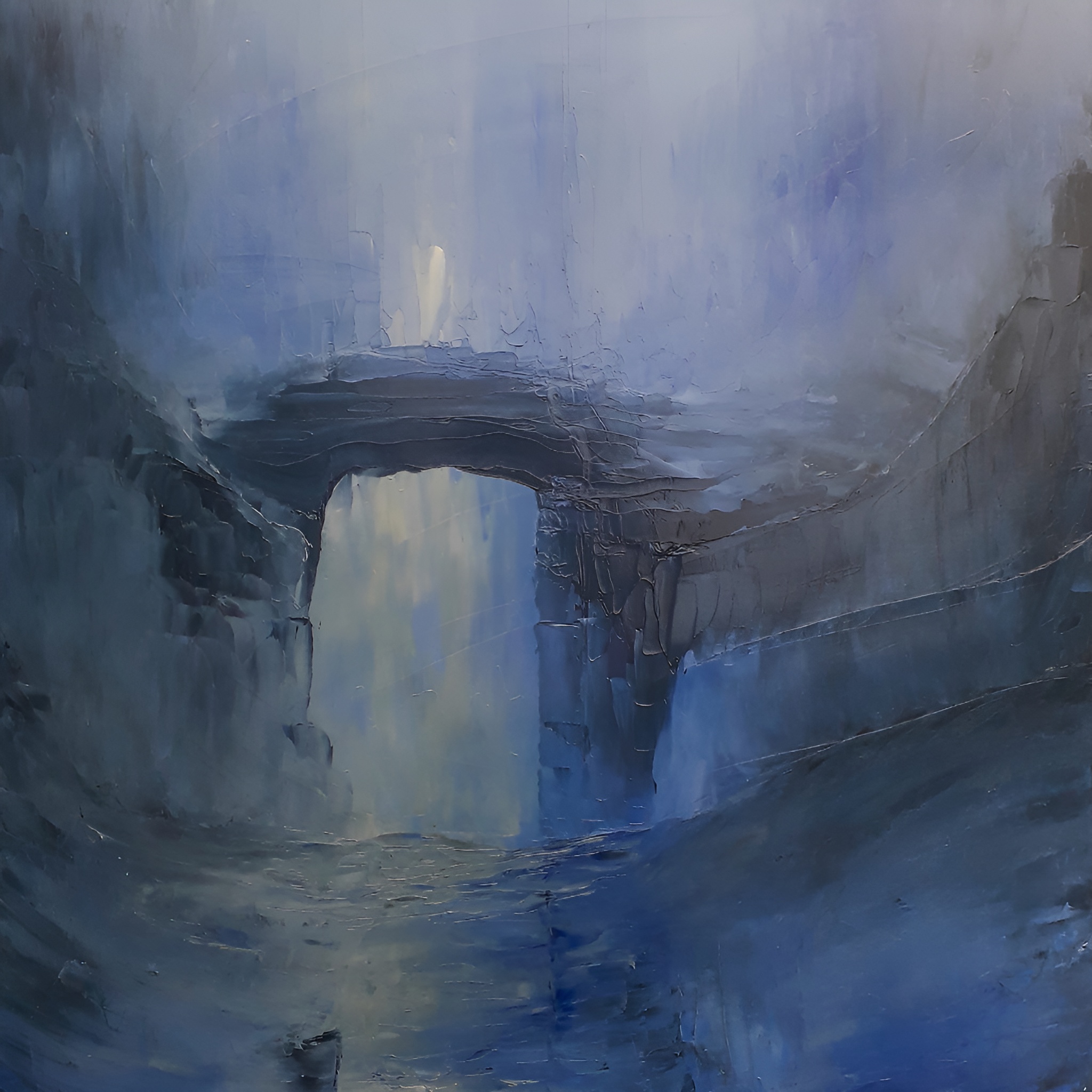 The painting for Honeymoon Bridge, by Taylor Bernard.