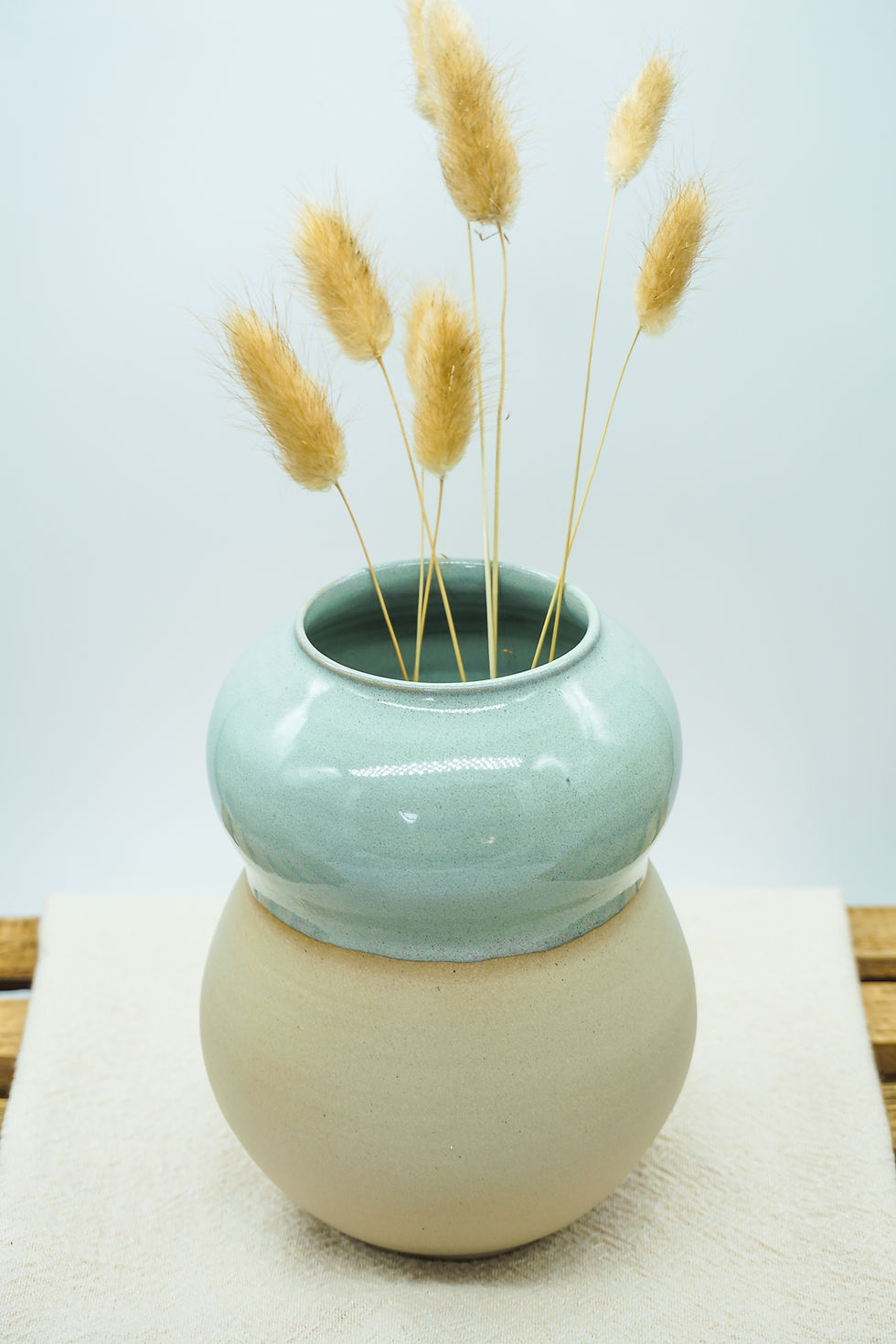 Thumbnail: bubbelvaas met 2 bulten slank; sage