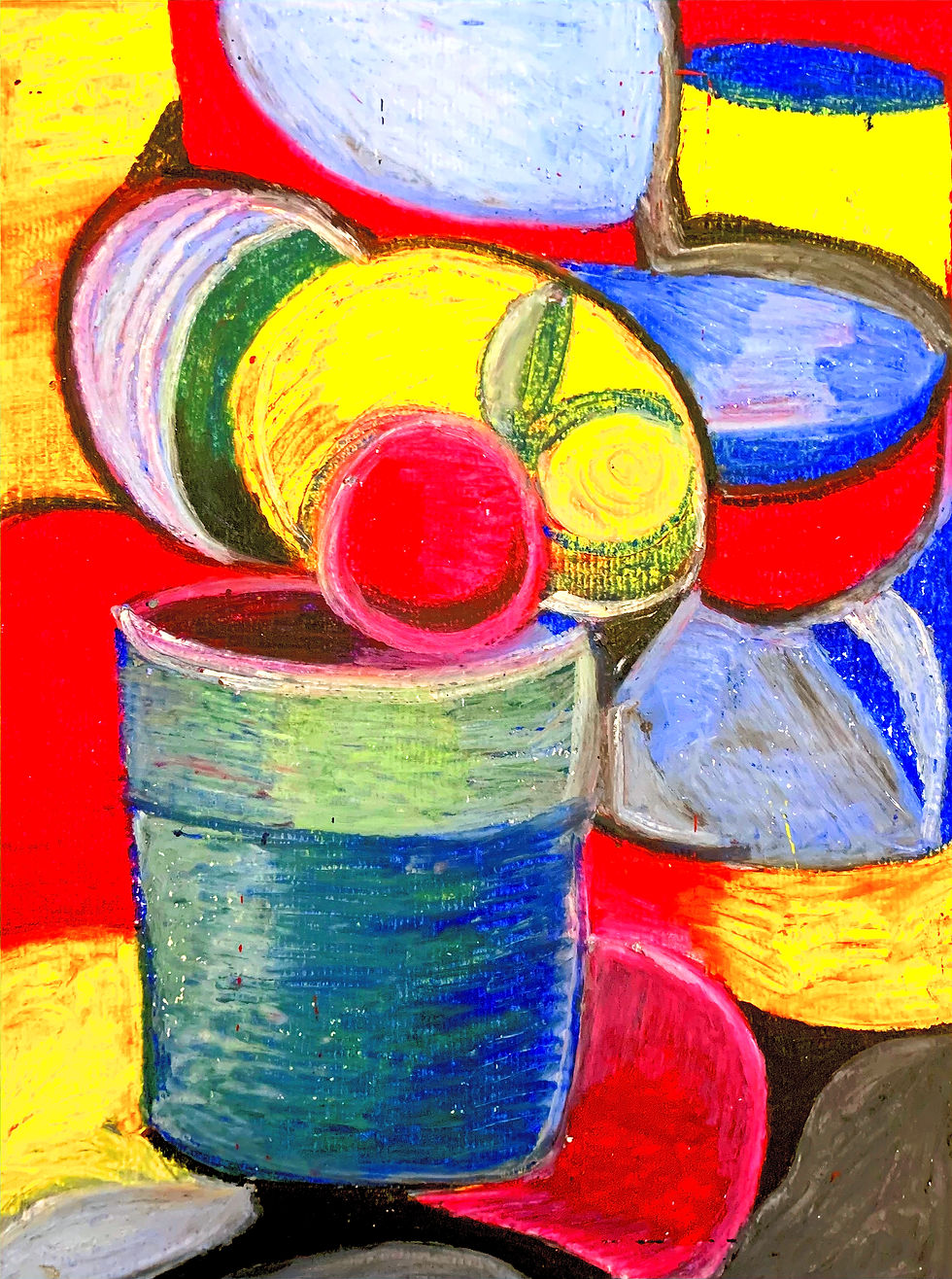 "Still Life with Potted Plant" © by Terri L. Stricker - Original Acrylic on Panel