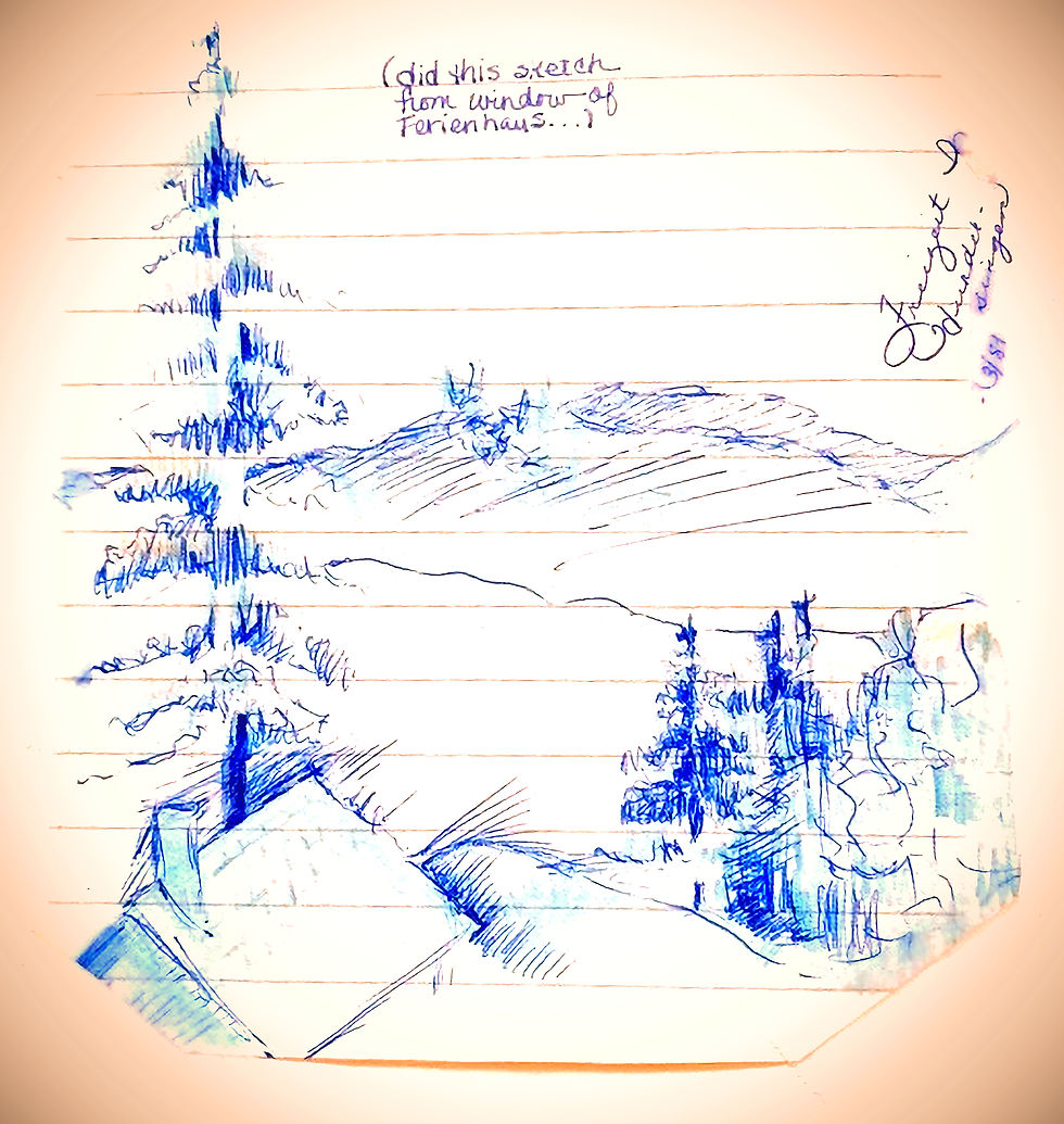 "Freizeit Hundersingen" © by Terri L. Stricker - Original Pen & Ink on Paper