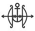 TDco. Logo of two bows and arrows with an anchor