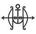 TDco. Logo of two bows and arrows with an anchor