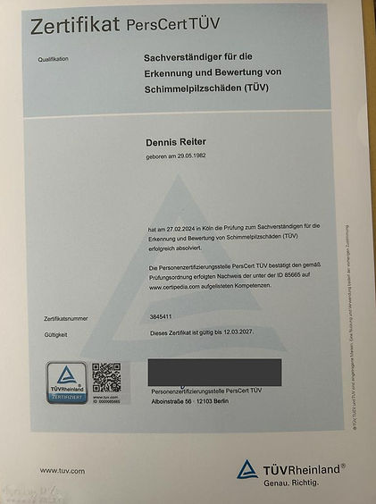 TÜV-zertifizierter Sachverständiger erst