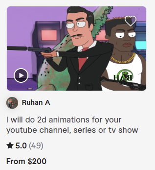 Ruhan A, Fiverr's Choice Seller, 2D Animation Gig On Fiverr