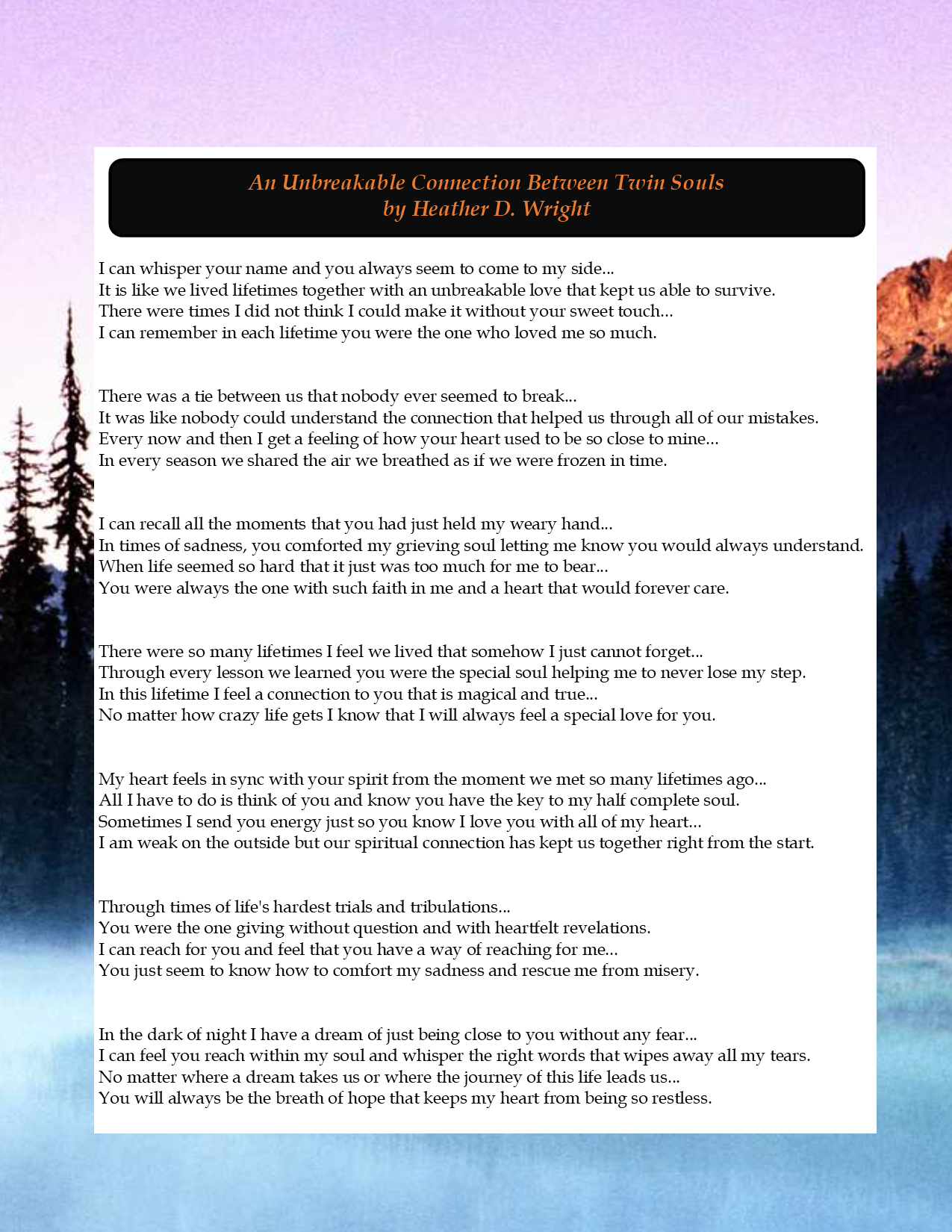 An Unbreakable Connection Between Twin Souls