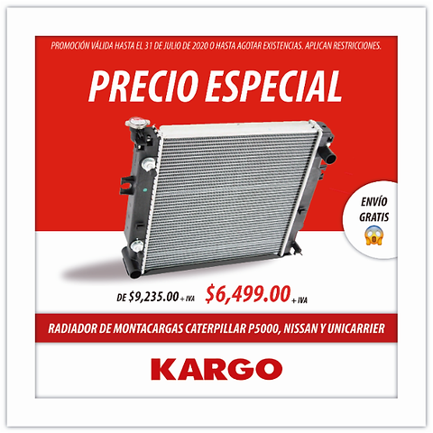 Radiador de Montacargas P5000 Nissan y U