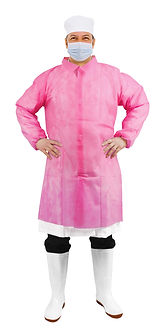 Disposable PP 魔术贴lab coat 正面(Pink).jpg