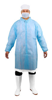 Disposable PP 纽扣 lab coat 正面(Blue).jpg