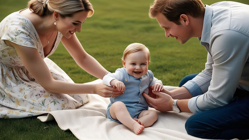 Un couple joue avec un enfant