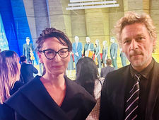 Thierry-Paul Valette aux côtés de l’ambassadrice moldave à l’UNESCO Corina Călugăru, lors de la soirée officielle du 15 mai 2025.