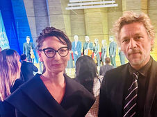 Thierry-Paul Valette aux côtés de l’ambassadrice moldave à l’UNESCO Corina Călugăru, lors de la soirée officielle du 15 mai 2025.