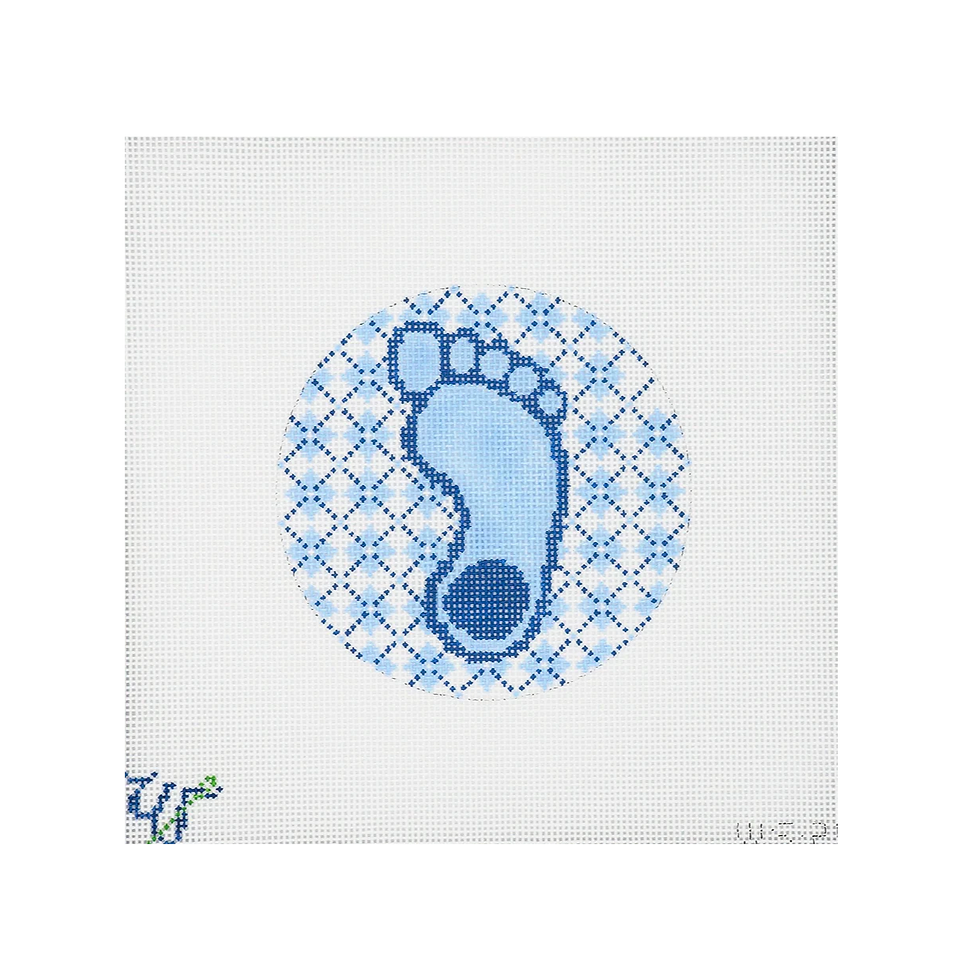 UNC Tar Heel Round needlepoint canvas - Palmetto Needlepoint