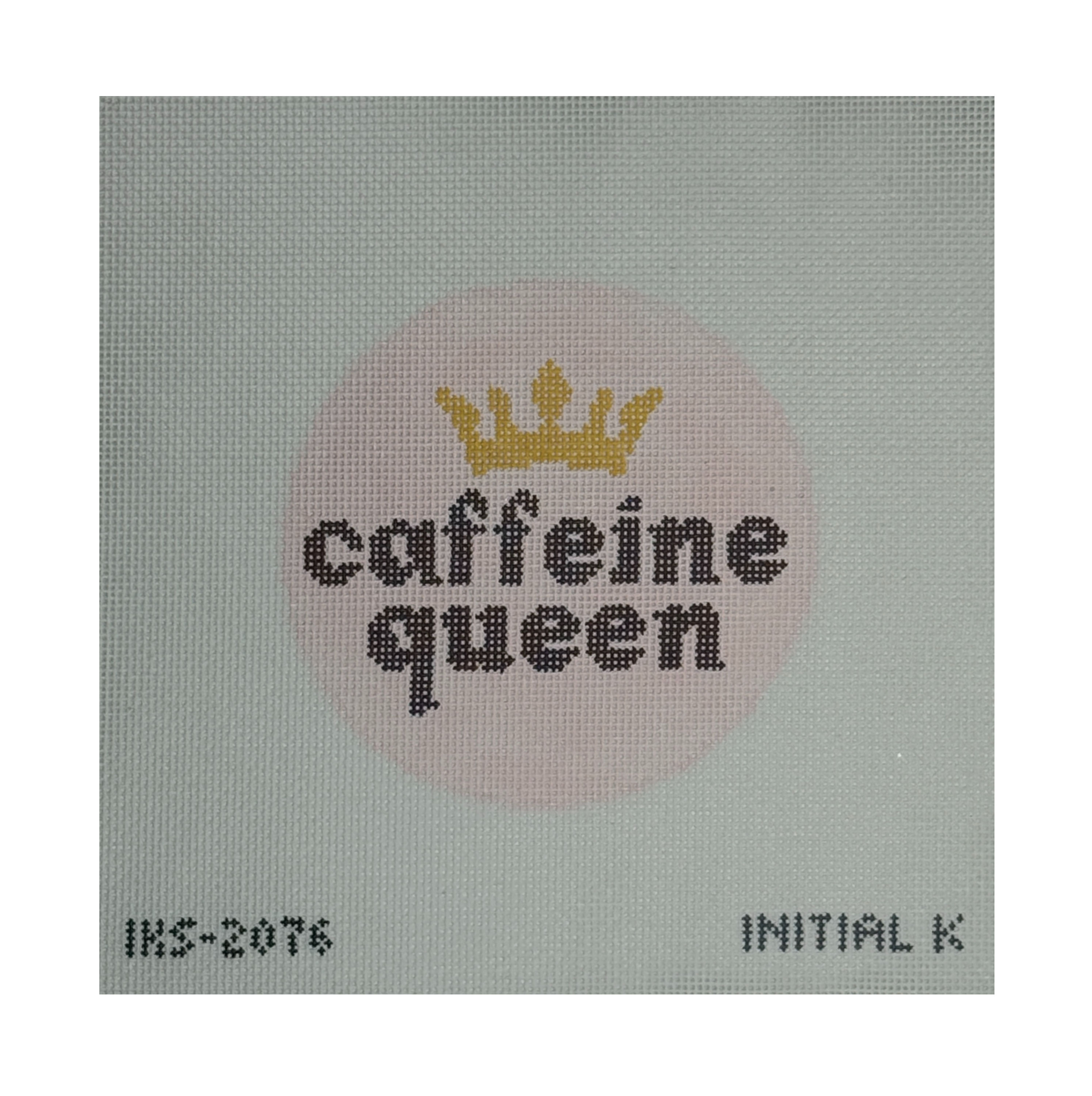 Caffeine Queen Ornament needlepoint canvas - Palmetto Needlepoint