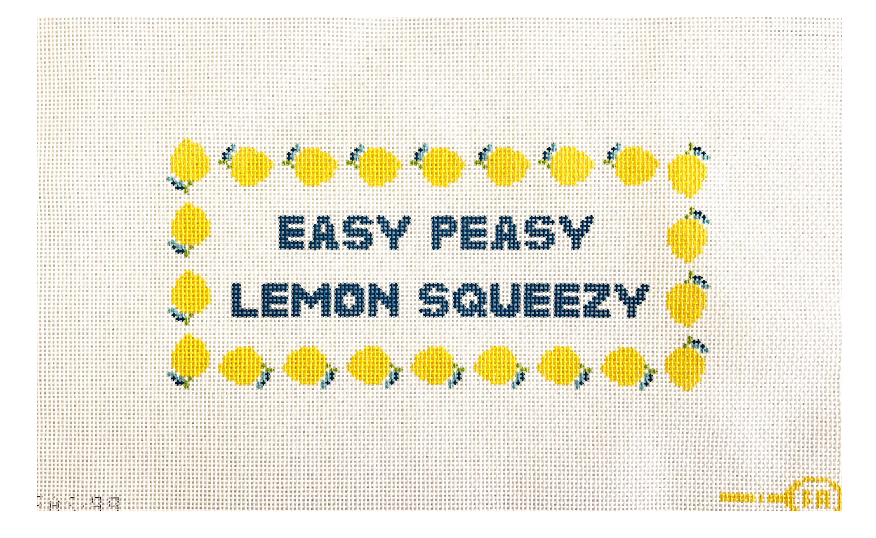 Easy Peasy Lemon Squeezy needlepoint canvas - Palmetto Needlepoint