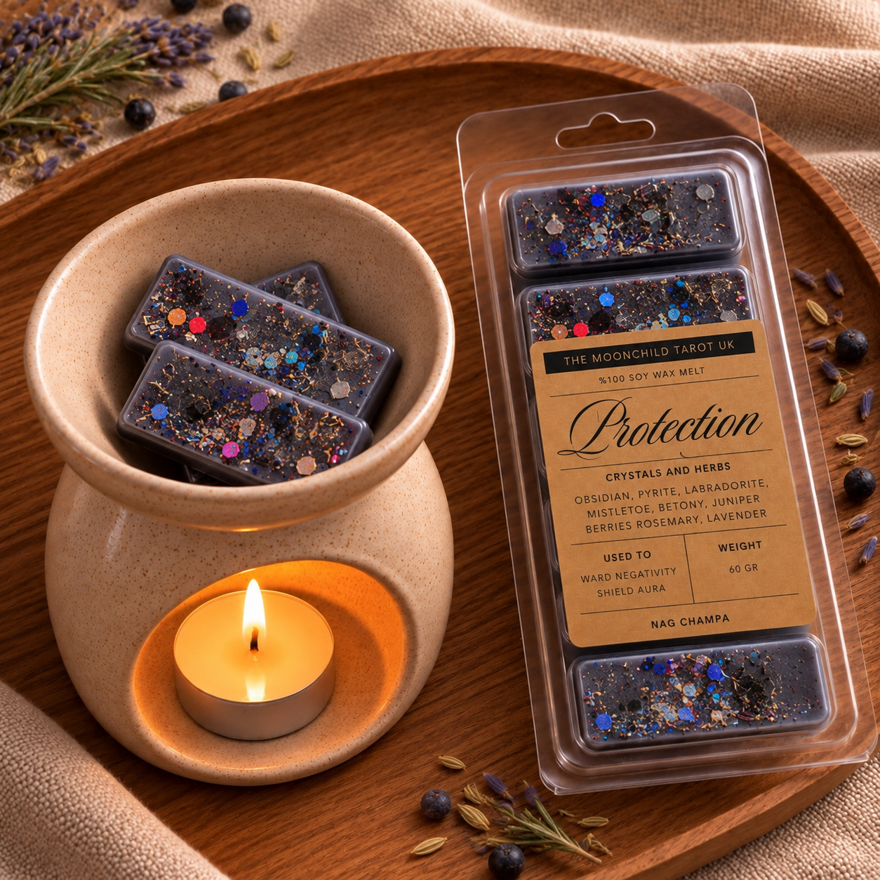 Protection Crystal Clamshell Wax Melt – Nag Champa