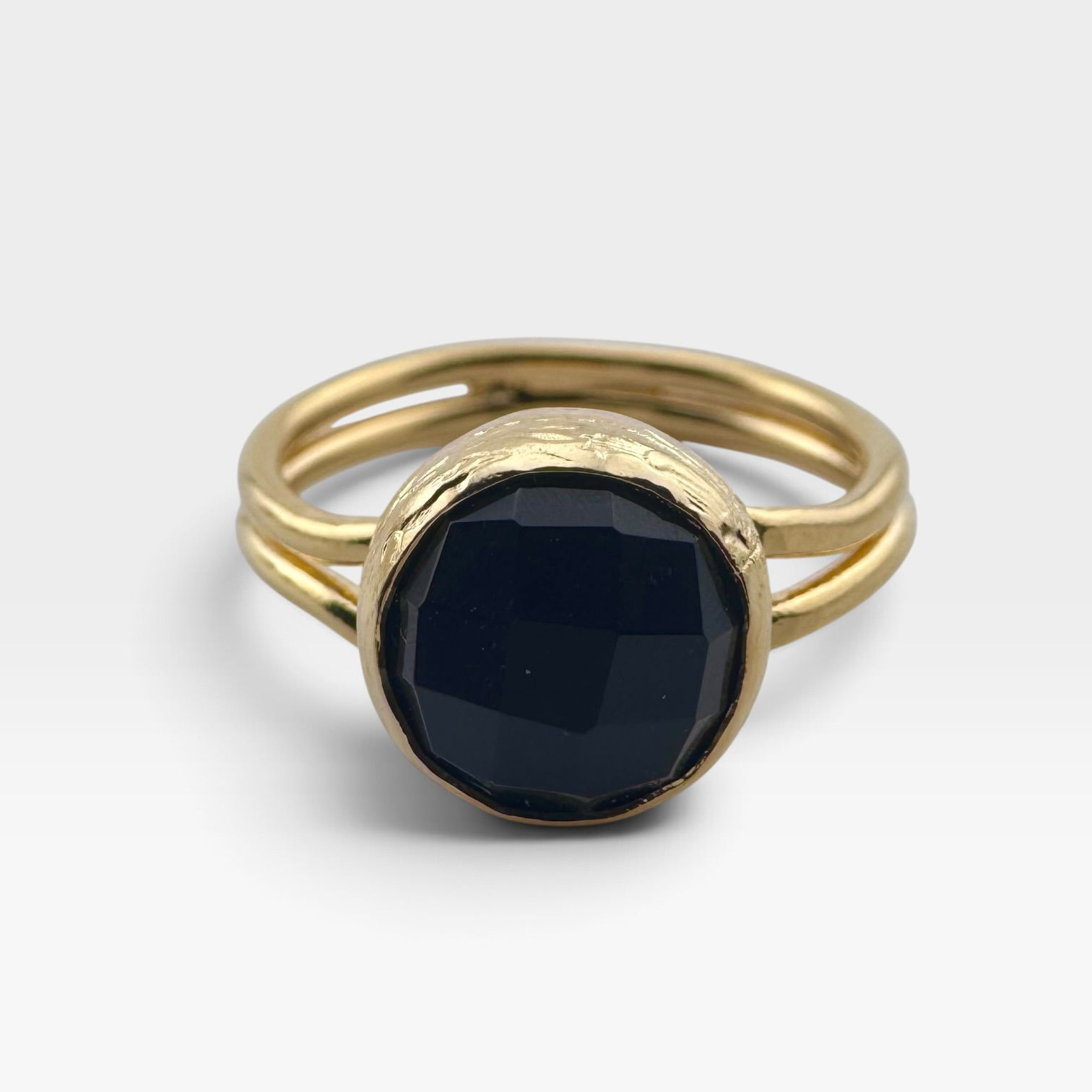 Natural Onyx Faceted Ring