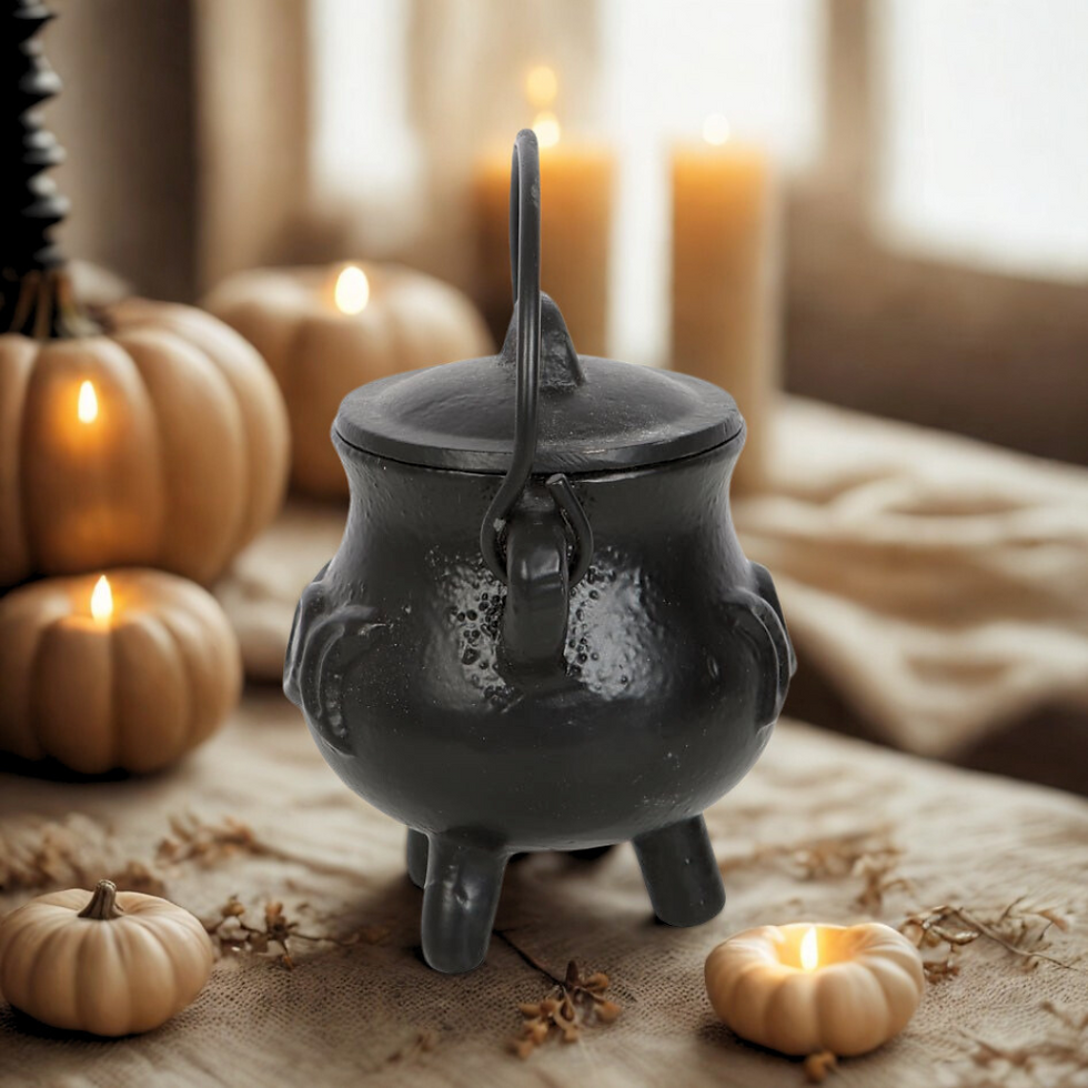 Thumbnail: Cast Iron Cauldron with Triple Moon