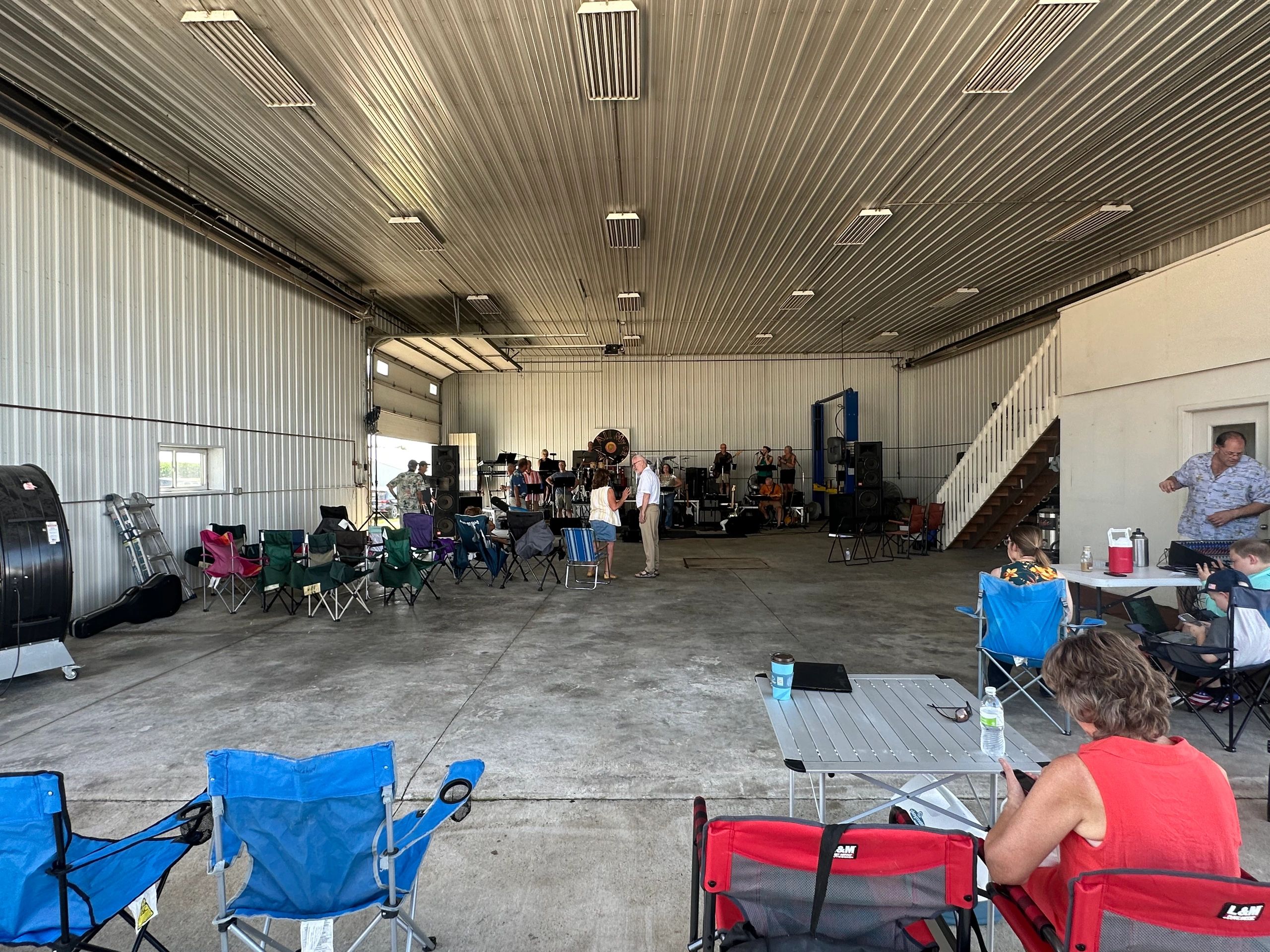 The concert venue at the Louwagie homestead...it completely filled in by show time!