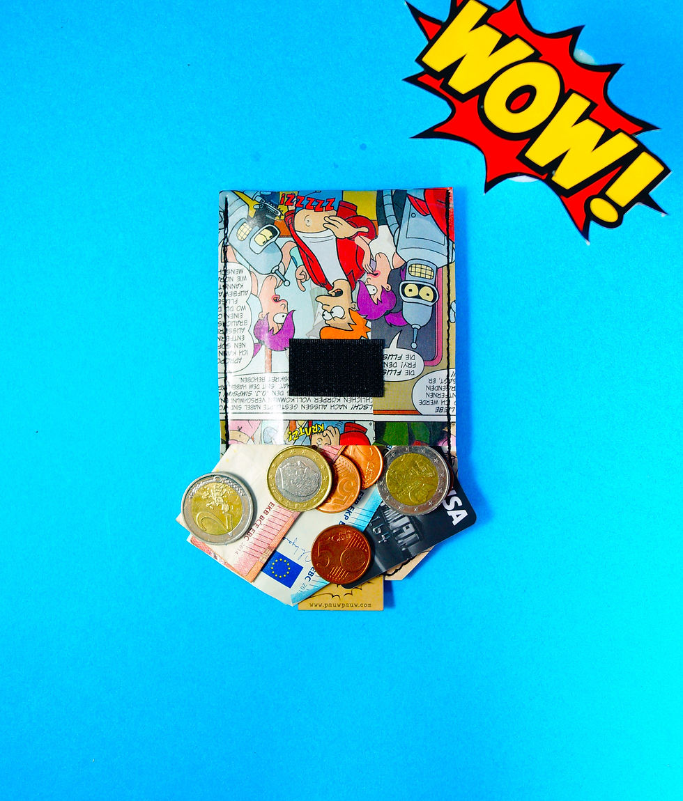 Miniaturbild: FUTURAMA Kartentasche Comic Upcycling Unikat (innen)