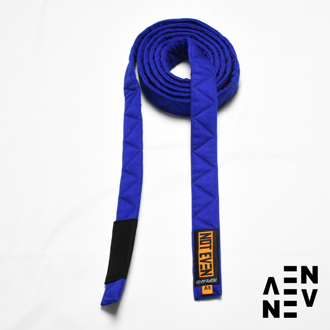 Blue NotEven Premium Zigzag Style Cotton BJJ Belt