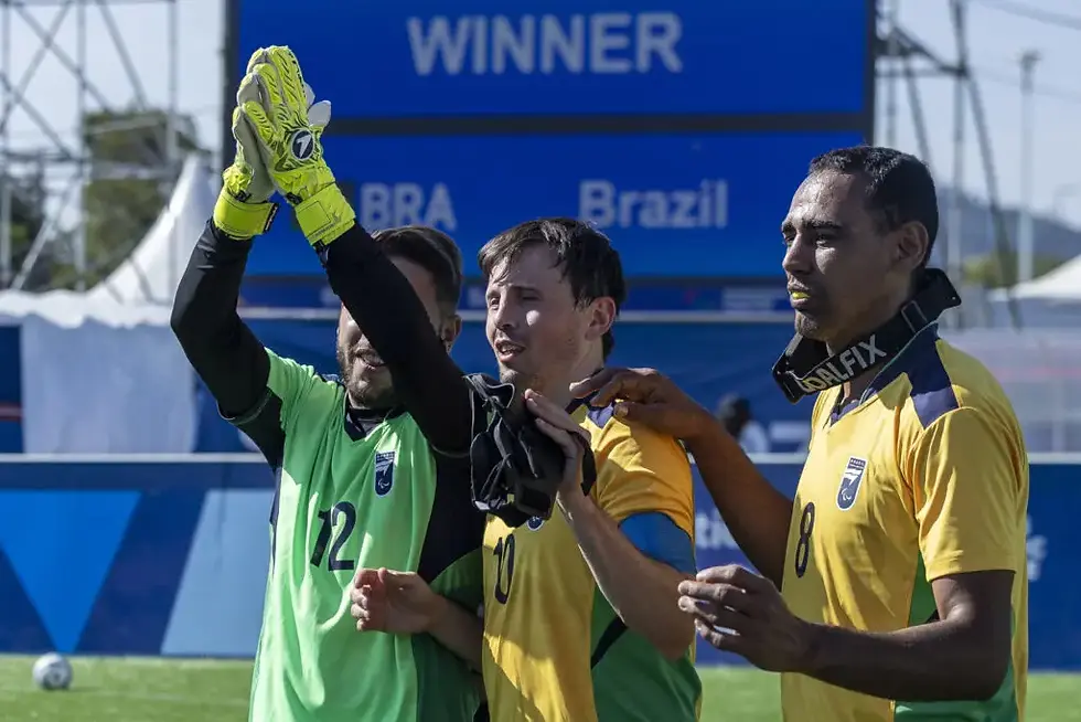 Seleção Brasileira de futebol de cegos se apresenta em João Pessoa.