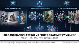 3D Gaussian Splatting vs Photogrammetry vs NeRF: Which Method Fits Film, Games and XR?