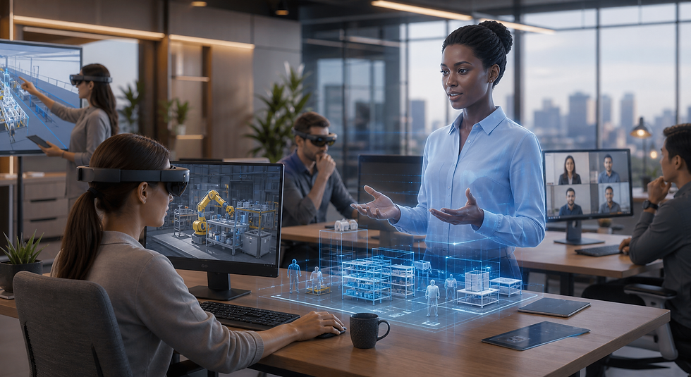 Training designers building a corporate digital twin learning simulation