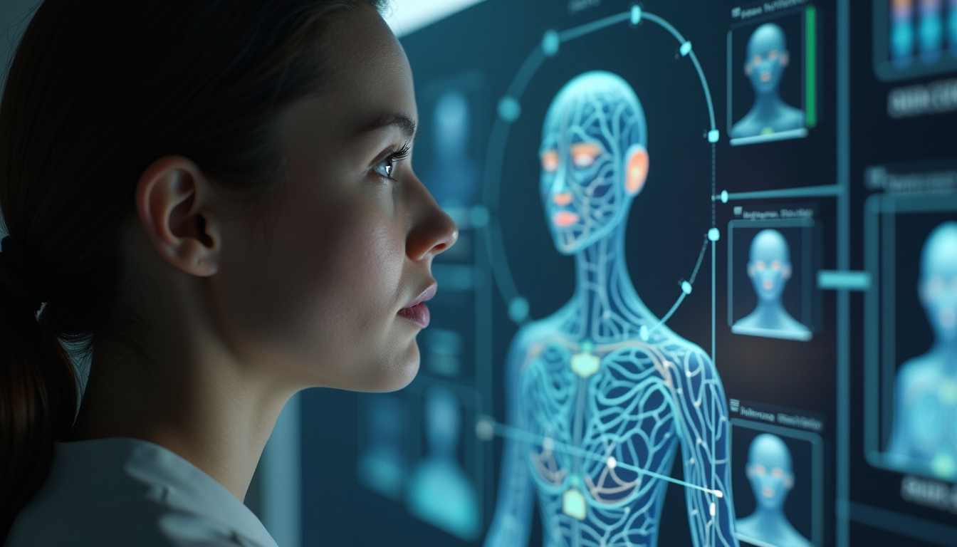 High angle view of a digital interface showing the creation process of an AI avatar