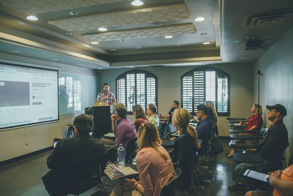 Facilitator leading a practical training workshop before immersive scenario development