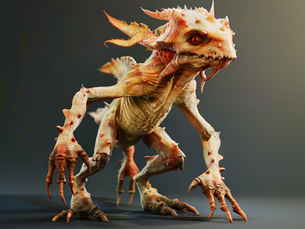 Creature animation integration artwork for a quadruped animation production guide