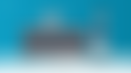 Robot behind a desk greets a person with a suitcase. Blue background. Text: "AI in the Hospitality Industry. Artificial Intelligence for Hotels That Guests Actually Feel."