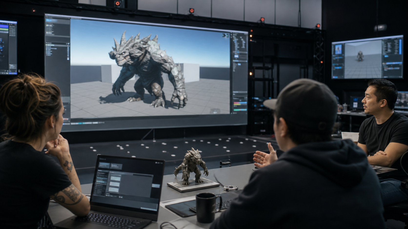 Creature rig QA review for deformation anatomy and controls